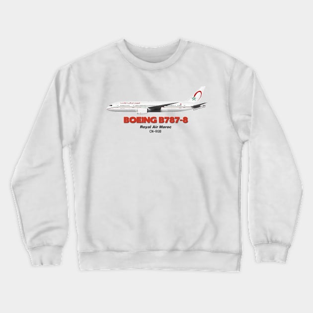 Boeing B787-8 - Royal Air Maroc Crewneck Sweatshirt by TheArtofFlying